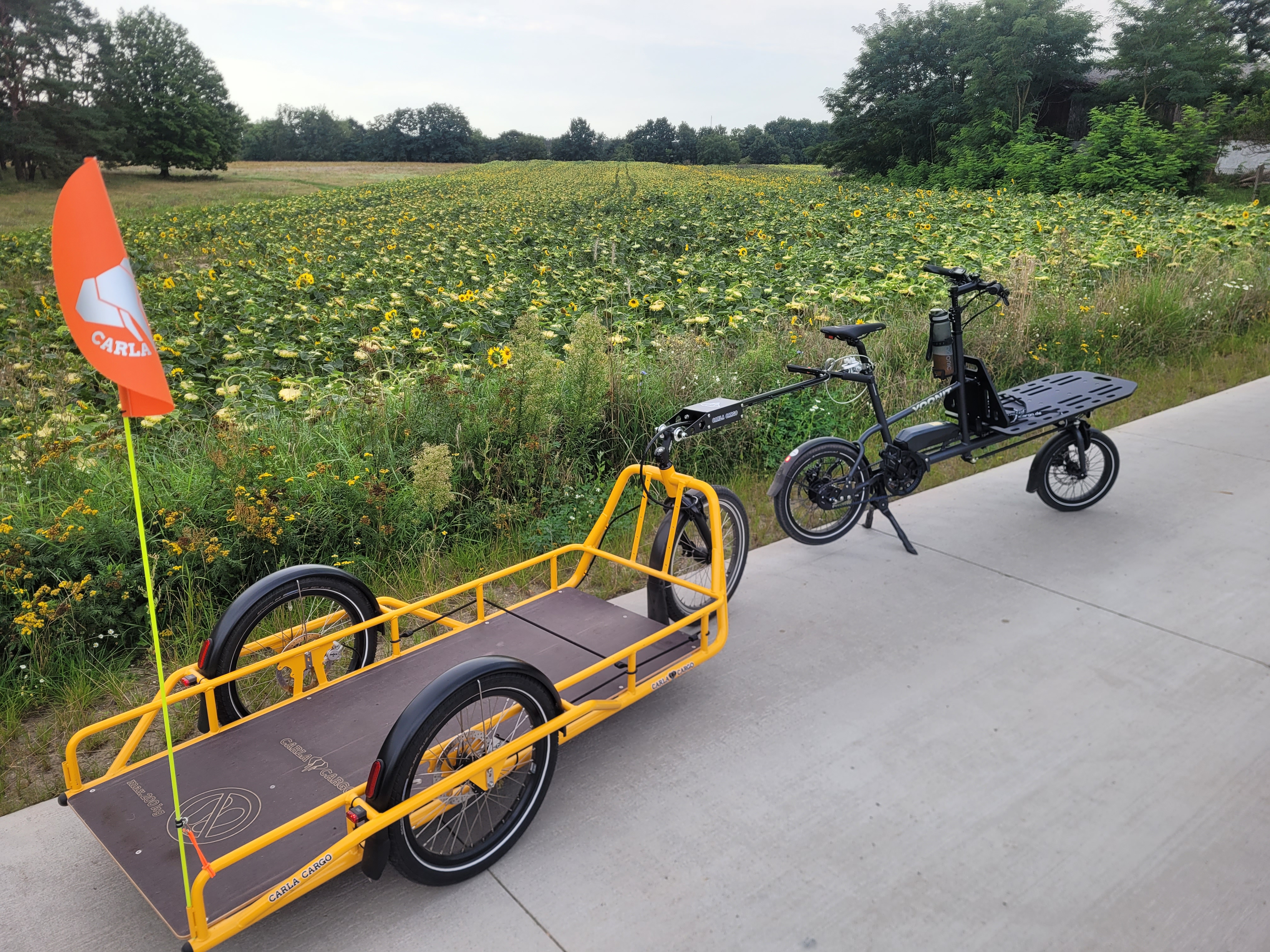 Lastenfahrrad mit Lastenanhänger