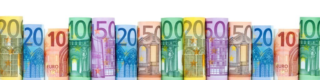 Euro Geldscheine als Hintergrund