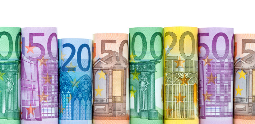 Euro Geldscheine als Hintergrund