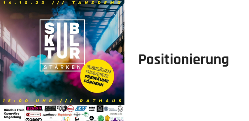 positionnierung zur tanzdemo 14.10.23